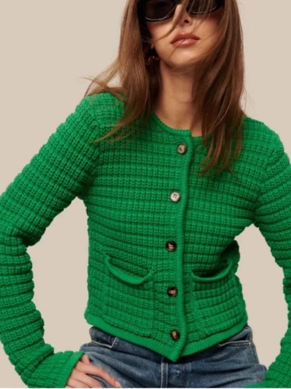 Line Luna Cardigan in Kelly Green Green MSRP $225 Size M